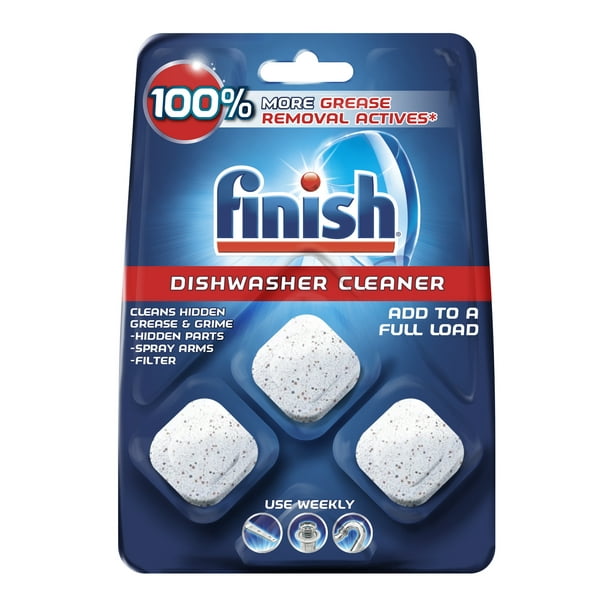 Finish InWash Dishwasher Cleaner Clean Hidden Grease and Grime, 3ct