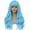 Sky Blue, variant on RightOn White Wig Long Curly Wigs with Bangs Synthetic White Wigs for Halloween Christmas with Hairnet
