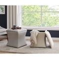 thumbnail image 5 of NPD Furniture Amelia 20" Fabric Nailhead Tufted Storage Ottoman in Gray, 5 of 10
