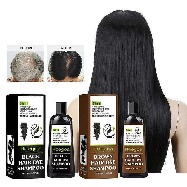Black Hair Dye Shampoo For Gray Hair Instant Fast Coloring Shampoo Hair Dye Bubble For Men Women Herbal Darkening Coloring