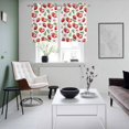 thumbnail image 5 of 2 Panels Kitchen Tier Curtains 39 Inch Length, Strawberry Grommets Window Treatment Curtain, Tropical Summer Red Fruit Cherry Blossoms Thermal Curtains Drapes for Living Room/Bathroom, 5 of 9