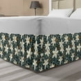 thumbnail image 1 of Floral Bed Skirt, Hand Drawn Poinsettia Flowers Garden Blossoms Hawaiian Inspired Art Print, Elastic Bedskirt Dust Ruffle Wrap Around for Bedding Decor, 4 Sizes, White and Caramel, by Ambesonne, 1 of 2