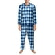 thumbnail image 3 of Balery Blue Squares Pijama para Hombre de Dos Piezas con Manga Larga, Conjunto de Dormir y Descanso Suave con Bolsillos-Medium, 3 of 7