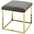 thumbnail image 4 of Modern Deco Contemporary Urban Design Living Room Lounge Club Lobby Accent Chair Ottoman, Velvet Fabric Metal Steel, Gold Gray, 4 of 5