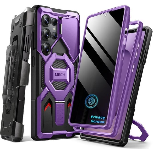 Funda TONGATE para Samsung Galaxy S25 Ultra con soporte magnético, color púrpura