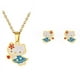 thumbnail image 3 of Collar con colgante de gato chapado en oro, conjunto de joyas con pendiente de tuerca, joyería de acero inoxidable de Hello Kitty al por mayor, 3 of 4