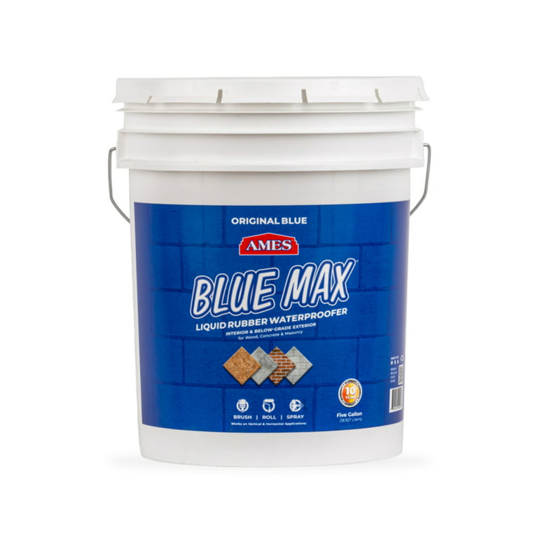 AMES BLUE MAX White Liquid Rubber Waterproofer - Regular Grade 5 Gallon Pail