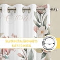 thumbnail image 6 of Easter Bunny Kitchen Curtains Window Panels, Cute Rabbit Rose Floral Pastoral Leaves Plants Insulated Window Treatment Curtain, Grommet Curtains for Bedroom/Living Room/Bathroom, 2 Piece 42"Wx54"L, 6 of 8
