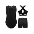 thumbnail image 2 of TSSOE Kids Girls Sparkly Ballet Dance Leotard Gymnastics Unitard Biketard Vest with Tumbling Shorts 2 Pieces Set Black 8, 2 of 7
