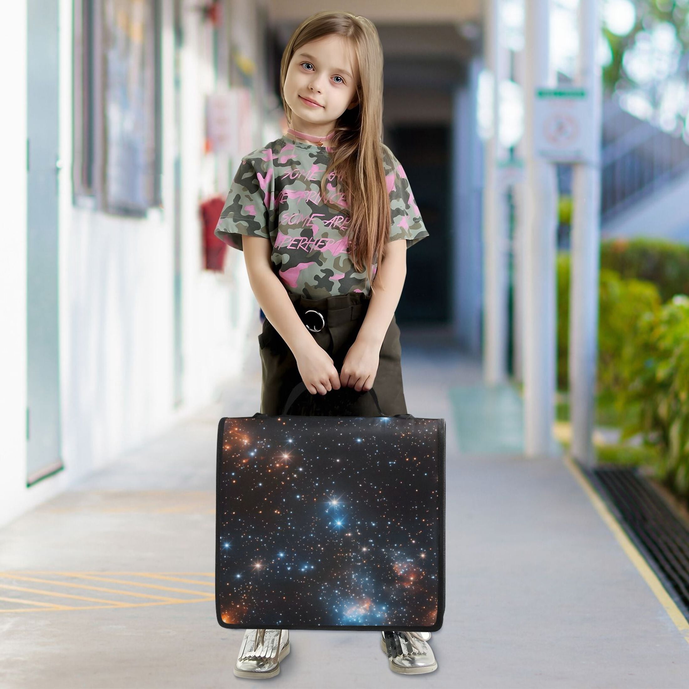 ALAZA Zipper Binder Starry Sky-b1 3 Ring Trapper Keeper File Folder Organizer Bag