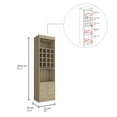 thumbnail image 4 of Bar Cabinet Of Pine, 71" Tall, Double Door Storage With Two Shelves, 16 Wine Rack Sections, 12 Glass Rack, Retractable Serving Tray, Bottle Liquor , Beige In High, Style, Spaces,, 4 of 6