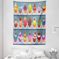 thumbnail image 1 of Dessert Tapestry, Poppy Seed Sprinkled Multilayered Icing Muffins with Berry and Chocolate Toppers, Wall Hanging for Bedroom Living Room Dorm Decor, 60W X 80L Inches, Multicolor, by Ambesonne, 1 of 2