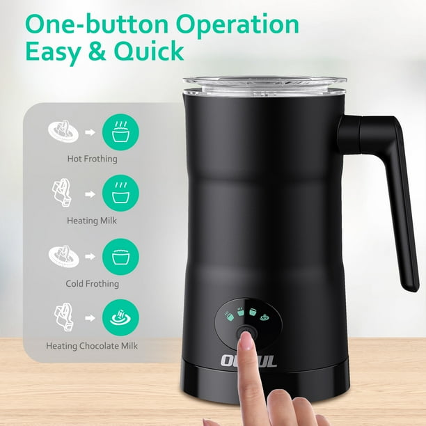 Mousseur à lait électrique 4 en 1, 12 L en acier inoxydable avec écran tactile LED, machine à mousser à l'eau bouillante pour latte, cappuccino, lait de noix, blanc