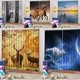 thumbnail image 4 of Cortina para dormitorio infantil, brillante, con banda de lluvia, juego de 2, tamaño: Lobo de nieve, 4 of 9