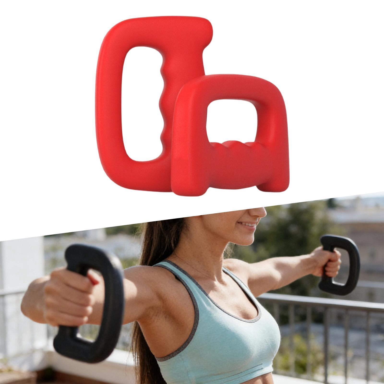 Dualoai 2Pcs Dumbbells Dumbbells Set Nonslip Ergonomic Hand Weights for Cardio Exercise Red 1KG