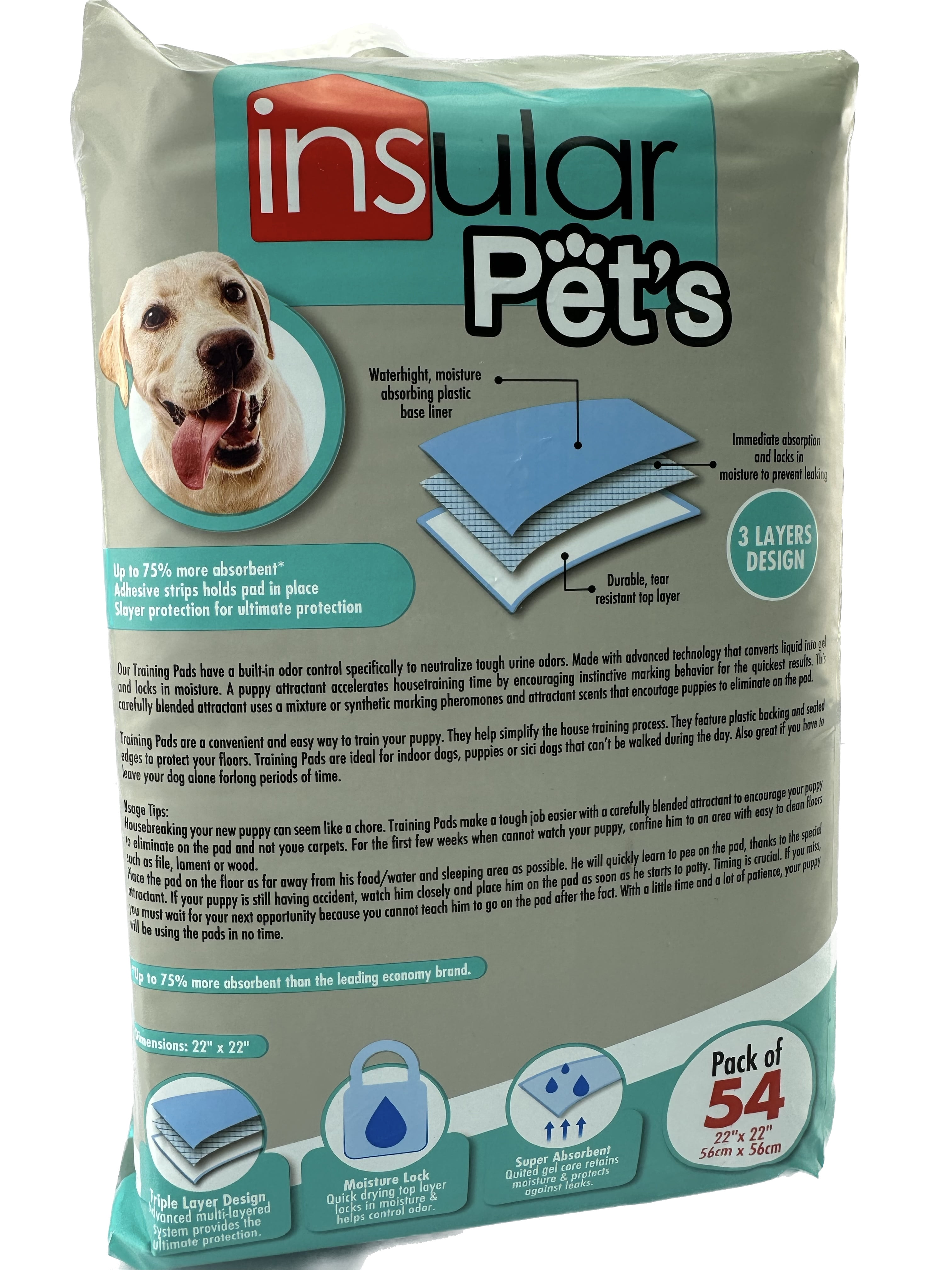 Insular Pets Dog Training Pads - 54 Pack