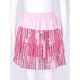 thumbnail image 4 of renvena Kids Girls Shiny Sequined Elastic Waistband Tutu Skirt Latin Jazz Dancewear 2-14 Pink 13-14, 4 of 7