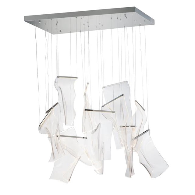 ET2 Lighting E24878-133PC Rinkle LED Pendentif 13 Lumières - Chrome Poli