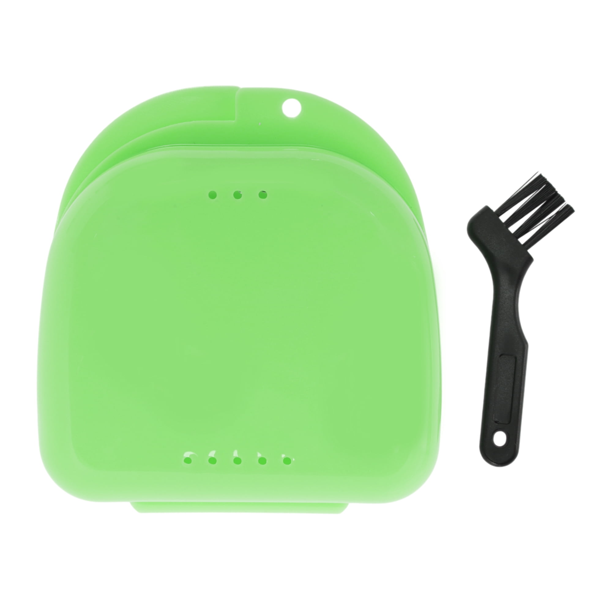 Unique Bargains Compact Braces Box with Brush 1 Set Green