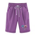 thumbnail image 1 of Pantalones Cortos Casuales para Mujer Día de la Independencia Impreso Elástico de la Cintura, Pantalones Cortos de Verano para Mujeres, 1 of 4