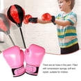 thumbnail image 4 of Wosthever 1 par de guantes de boxeo para niños, entrenamiento de cuero, Sparring, Fitness, gimnasio, entrenamiento, guantes para niños, Boxers Boxeo Rosa roja, 4 of 6