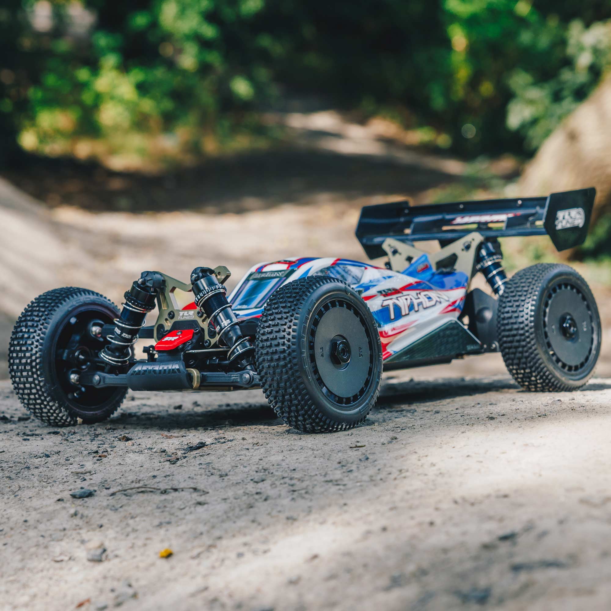 ARRMA RC Car 1/8 TLR Tuned TYPHON 6S 4 Wheel Drive BLX Buggy RTR Battery and Charger Not Included Red/Blue ARA8406 Cars Electric Kit Other Cars Electric Kit Other