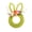 Green, variant on Grey Gray Easter Bunny Head Shaped Plastic Wreath With Linen Bow For Front Door And Wall Hanging Spring Festival Rabbit Decor