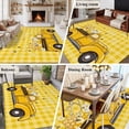 thumbnail image 5 of Large Area Rugs for Living Room Bedroom, Farmhouse Truck 5'x8' Rug Washable Carpet Runner Indoor Outdoor, Country Bee Daisy Yellow Buffalo Lattices Non Slip Floor Mats Rug for Kitchen, Bathroom, 5 of 8