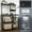 Black, variant on Resenkos Bakers Rack for Kitchen with Charging Station, 6 Tier Storage Shelf Kitchen Rack Holder Organizer Brown Finish