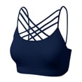thumbnail image 4 of Women's Novelty Bras Seamless Triple Criss-Cross Front Bralette Sports Bra (No Pad), 4 of 4