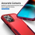 thumbnail image 3 of for iPhone 13 Pro Max Case, Dual Layers Shell Hard PC + Soft TPU Back Shell Heavy Duty Military Drop Protection Rugged Shockproof Hybrid Case for iPhone 13 Pro Max, Red/Rose, 3 of 7