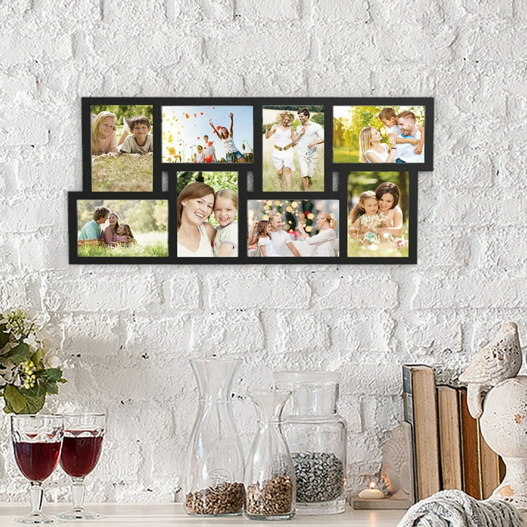 12-Photo Picture Frame Collage - Multi-Picture Wall-Mounted Display Gallery  with 12 Openings for 4x6-Inch Photos or Pictures by Lavish Home (Black)