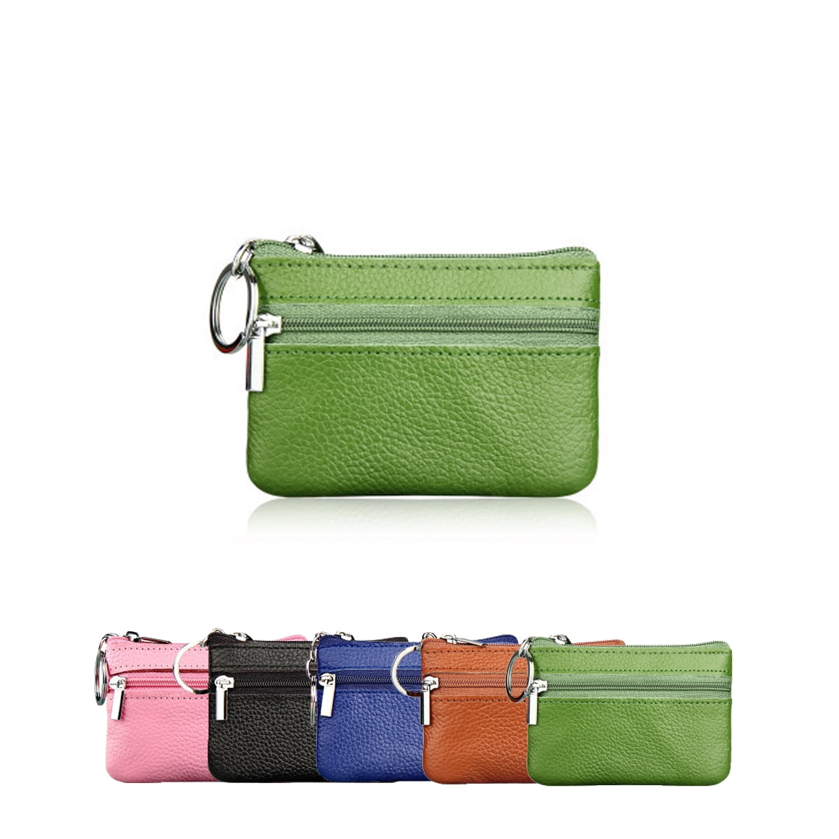 Coin Purse PU Leather Multifunctional Zipper Pocket Key Coin Case with Key  Ring Small Clutch for Women Men Boys and Girls