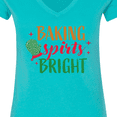 thumbnail image 4 of Inktastic Christmas Baking Spirits Bright with Green Oven Mit Women's V-Neck T-Shirt, 4 of 5