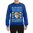 thumbnail image 2 of Wild Bobby, Have a Pretty Pretty Pretty Good Hanukkah Curb Larry, Hanukkah, Unisex Crewneck Graphic Sweatshirt, Royal, XX-Large, 2 of 4