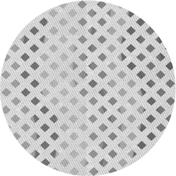 Ahgly Company Machine Washable Indoor Round Transitional Platinum Gray Area Rugs, 8' Round