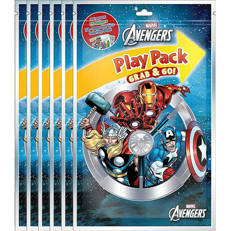 30 Pack) Grab & Go Play Packs Set Cartoon Stickers for Kids Coloring Books Crayons  Party Favors Bulk for Boys Girls Avengers Star Wars Princess Paw Patrol 
