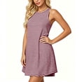 thumbnail image 6 of Atogsazn Women's Summer Striped Mini Dress Casual Dressy Crew Neck Sleeveless Dresses Flowy Loose Sundress Wine S Fashion, 6 of 8