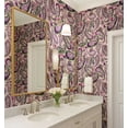 thumbnail image 3 of S4Sassy Paisley & Floral Wallpaper - Asian Style Wall Covering, 25" X 120" Self-Adhesive Textured Vinyl Walls Paper, Decorative Wallwrap, Easy Diy Walls Covering For Bedroom, Living Room - Purple, 3 of 7