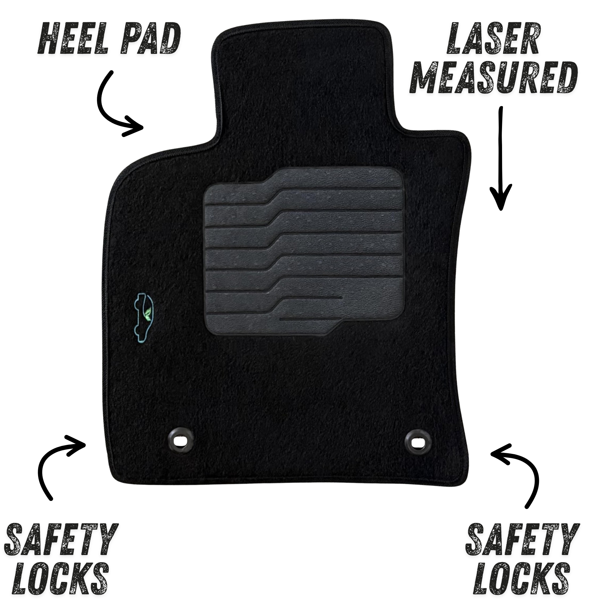 Carpet Floor Mats for 2018 to 2024 Toyota Camry with Anti Slip Driver Heel Pad and Safety Locks, Front and Rear, ecoMats