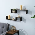thumbnail image 6 of Danya B S Shape Wall Mount Floating Shelf - Set of 2 Shelves in Espresso Brown, 6 of 6