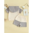 thumbnail image 4 of CIYCuIT Toddler Baby Boys Summer 2Pcs Outfits Contrast Color Short Sleeve Hood T-shirt with Elastic Waist Shorts 6M 12M 18M 24M 3T Infant Casual Short Pants Sets, 4 of 9