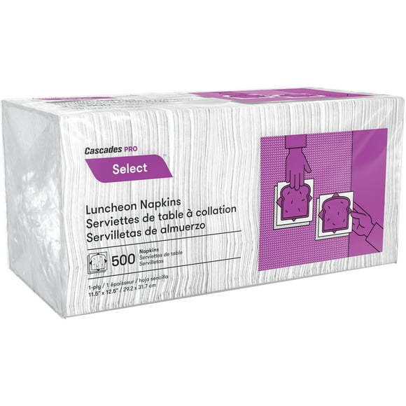 Pro Select(TM) 1/4 Fold Luncheon Napkins, 1 Ply, 12.5" x 11.5" Pack of 500