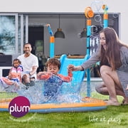 Plum Play Kids Splash Pad Station Water Slide Play Equipment - Outdoor Toddler Water Toys, Sprinkler Pool for Kids, Backyard Water Park with Bubble Blower, Water Reveal Coloring Wall Ages 3 Years+
