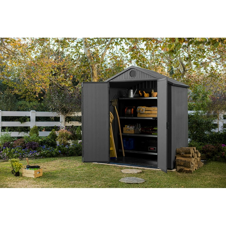 Keter Darwin 6x4 ft. Durable Resin Outdoor Storage Shed With Heavy
