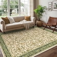thumbnail image 6 of Garvee 8'x10' Vintage Floral Area Rug Washable Non Slip Carpet, Stain Resistant Accent Rug for Living Room Farmhouse Dining Room, Pink Green, 6 of 9