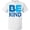 AA-White, variant on Be Kind Logo in Blue T-Shirt