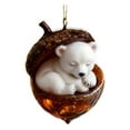 thumbnail image 3 of Sunxin Hangs Animal Ornaments Christmas Ornaments 2D Acrylic Animal Christmas Tree Pendant Figurine Decorative Home for Wall Room Garden, One Polar Bear Pine Nut Animal Pendant, 3 of 4