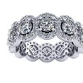 thumbnail image 2 of Natural 4.25Ct Round Cut Diamond Circle Halo Anniversary Wedding Eternity Band Ring 18k Gold IJ SI2, 2 of 3