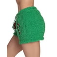 thumbnail image 2 of Just Love Womens Plush Pajama Shorts (Green - Candy Cane, 1X), 2 of 3